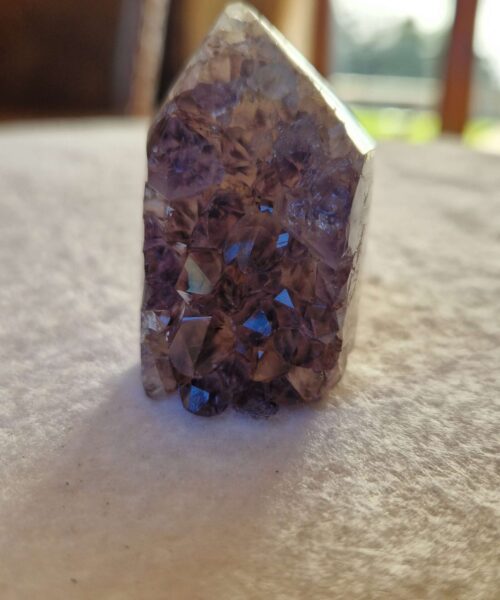 Premium Amethyst Quartz Purple Druzy Side Point 13 Crystal Tower 82g H4.5xW3xD3.5cm