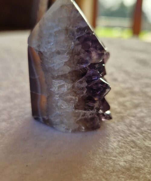 Premium Amethyst Quartz Purple Druzy Side Point 13 Crystal Tower 82g H4.5xW3xD3.5cm - Image 3
