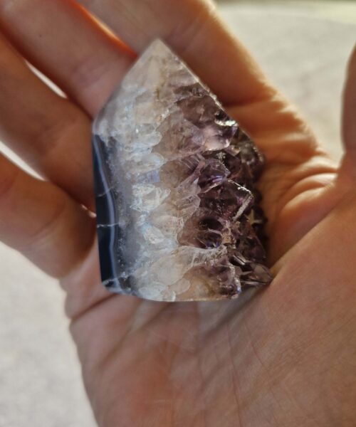 Premium Amethyst Quartz Purple Druzy Side Point 13 Crystal Tower 82g H4.5xW3xD3.5cm - Image 6