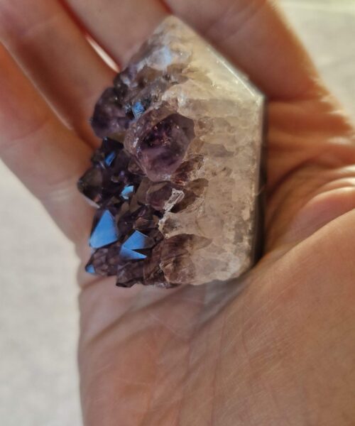 Premium Amethyst Quartz Purple Druzy Side Point 13 Crystal Tower 82g H4.5xW3xD3.5cm - Image 7