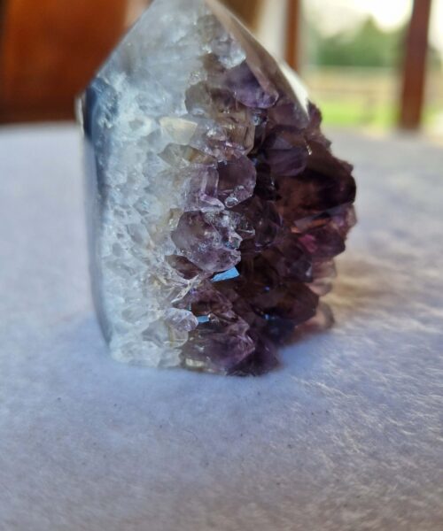 Premium Amethyst Quartz Purple Druzy Side Point 14 Crystal Tower 122g H5xW4.5xD4.5cm - Image 3