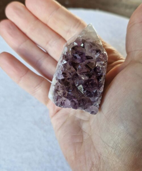 Premium Amethyst Quartz Purple Druzy Side Point 14 Crystal Tower 122g H5xW4.5xD4.5cm - Image 5