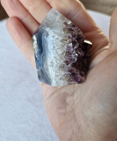 Premium Amethyst Quartz Purple Druzy Side Point 14 Crystal Tower 122g H5xW4.5xD4.5cm - Image 7