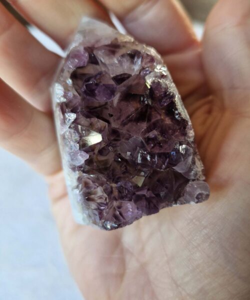 Premium Amethyst Quartz Purple Druzy Side Point 14 Crystal Tower 122g H5xW4.5xD4.5cm - Image 8