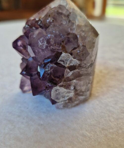 Alternative view of Premium Amethyst Quartz Purple Druzy Side Point 16 Crystal Tower 136g H5xW4xD4.5cm