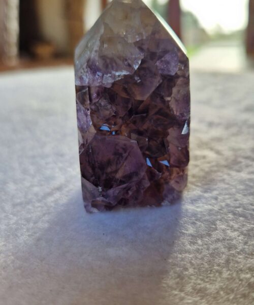 Premium Amethyst Quartz Purple Druzy Side Point 17 Crystal Tower 132g H5.5xW3xD5cm