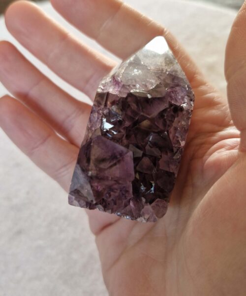Premium Amethyst Quartz Purple Druzy Side Point 17 Crystal Tower 132g H5.5xW3xD5cm - Image 5