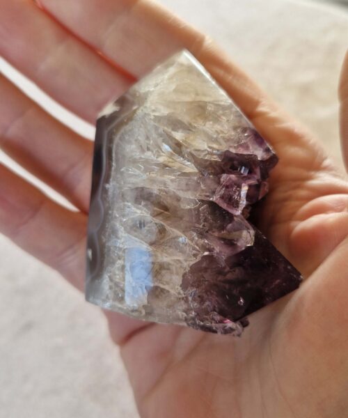 Premium Amethyst Quartz Purple Druzy Side Point 17 Crystal Tower 132g H5.5xW3xD5cm - Image 6