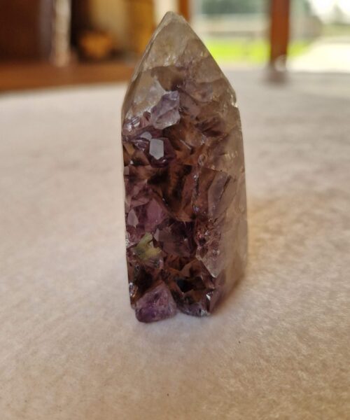 Premium Amethyst Quartz Purple Druzy Side Point 18 Crystal Tower 113g H5xW4xD3cm