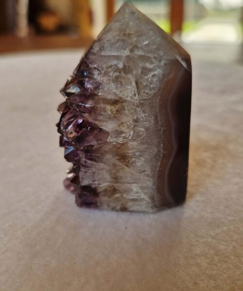 Premium Amethyst Quartz Purple Druzy Side Point 18 Crystal Tower 113g H5xW4xD3cm - Image 3