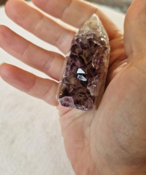 Premium Amethyst Quartz Purple Druzy Side Point 18 Crystal Tower 113g H5xW4xD3cm - Image 5
