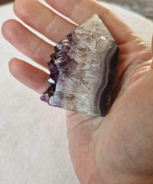 Premium Amethyst Quartz Purple Druzy Side Point 18 Crystal Tower 113g H5xW4xD3cm - Image 6