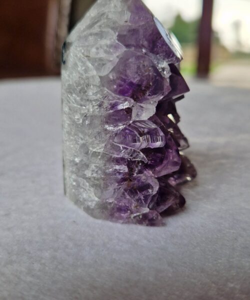 Alternative view of Premium Amethyst Quartz Purple Druzy Side Point 19 Crystal Tower 130g H5.5xW4xD3cm