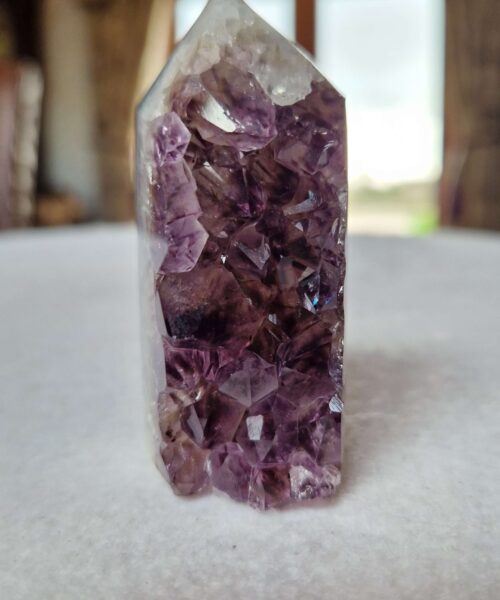 Premium Amethyst Quartz Purple Druzy Side Point 20 Crystal Tower 146g H6.5xW4xD3cm
