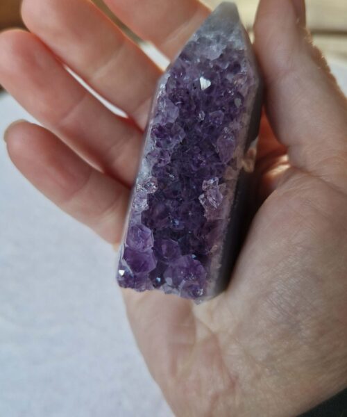 Premium Amethyst Quartz Purple Druzy Side Point 21 Crystal Tower 163g H7xW4.5xD3cm - Image 6