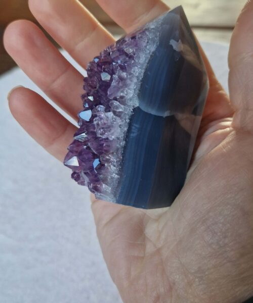 Premium Amethyst Quartz Purple Druzy Side Point 21 Crystal Tower 163g H7xW4.5xD3cm - Image 7