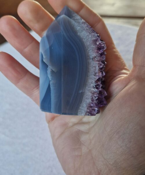 Premium Amethyst Quartz Purple Druzy Side Point 21 Crystal Tower 163g H7xW4.5xD3cm - Image 8