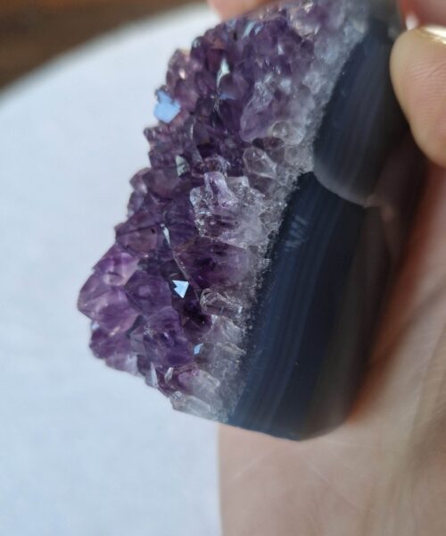 Premium Amethyst Quartz Purple Druzy Side Point 21 Crystal Tower 163g H7xW4.5xD3cm - Image 9