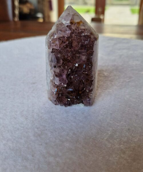 Premium Amethyst Quartz Purple Druzy Side Point 22 Crystal Tower 206g H7xW4xD4.5cm