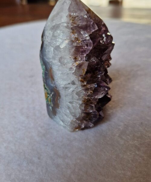 Alternative view of Premium Amethyst Quartz Purple Druzy Side Point 22 Crystal Tower 206g H7xW4xD4.5cm