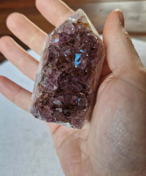 Premium Amethyst Quartz Purple Druzy Side Point 22 Crystal Tower 206g H7xW4xD4.5cm - Image 5