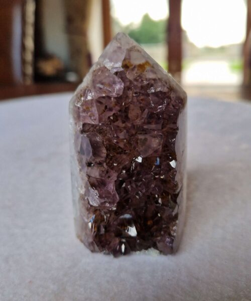 Premium Amethyst Quartz Purple Druzy Side Point 22 Crystal Tower 206g H7xW4xD4.5cm - Image 6