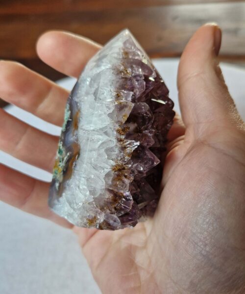 Premium Amethyst Quartz Purple Druzy Side Point 22 Crystal Tower 206g H7xW4xD4.5cm - Image 7