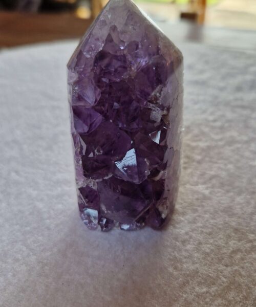 Premium Amethyst Quartz Purple Druzy Side Point 23 Crystal Tower 220g H7.5xW4.5xD4cm