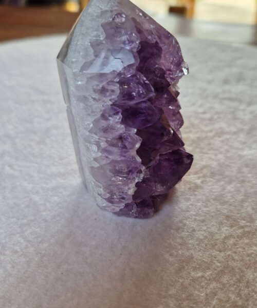 Alternative view of Premium Amethyst Quartz Purple Druzy Side Point 23 Crystal Tower 220g H7.5xW4.5xD4cm