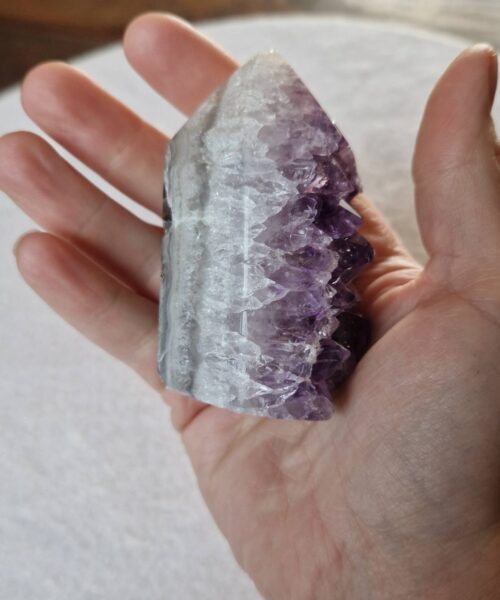 Premium Amethyst Quartz Purple Druzy Side Point 23 Crystal Tower 220g H7.5xW4.5xD4cm - Image 7