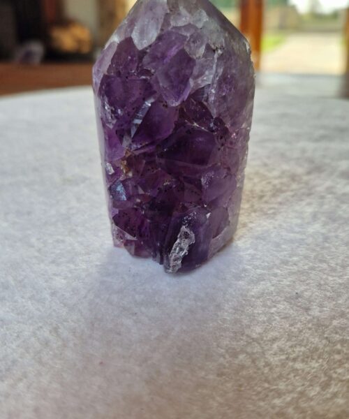 Alternative view of Premium Amethyst Quartz Purple Druzy Side Point 24 Crystal Tower 193g H7.5xW3.5xD4cm