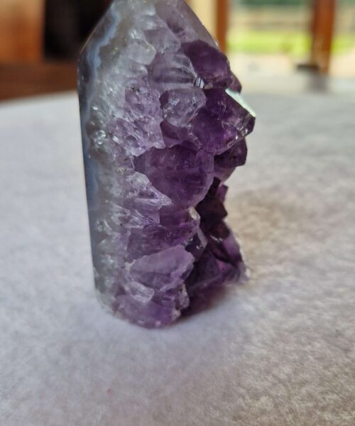 Premium Amethyst Quartz Purple Druzy Side Point 24 Crystal Tower 193g H7.5xW3.5xD4cm - Image 3