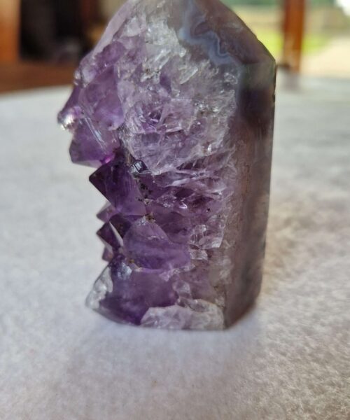 Premium Amethyst Quartz Purple Druzy Side Point 24 Crystal Tower 193g H7.5xW3.5xD4cm - Image 4
