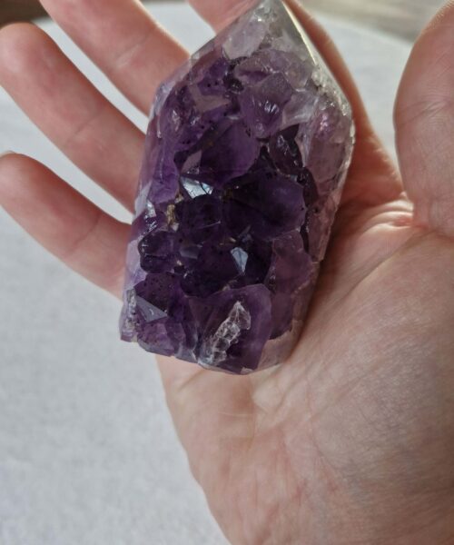 Premium Amethyst Quartz Purple Druzy Side Point 24 Crystal Tower 193g H7.5xW3.5xD4cm - Image 6