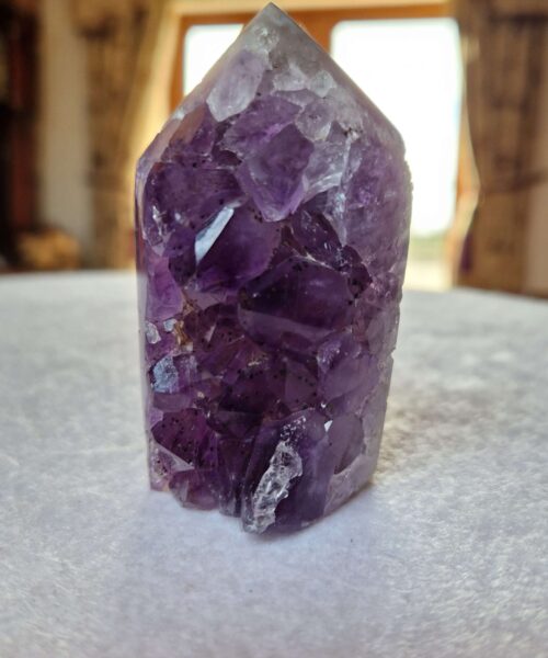 Premium Amethyst Quartz Purple Druzy Side Point 24 Crystal Tower 193g H7.5xW3.5xD4cm