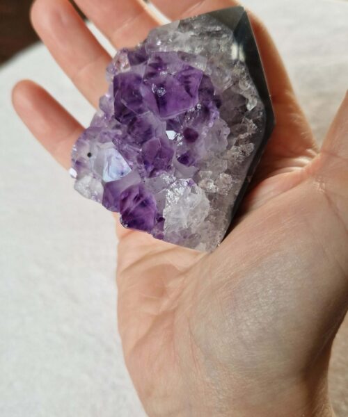 Premium Amethyst Quartz Purple Druzy Side Point 25 Crystal Tower 212g H6xW4.5xD5cm - Image 5