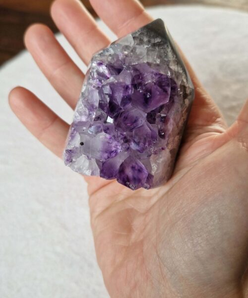 Premium Amethyst Quartz Purple Druzy Side Point 25 Crystal Tower 212g H6xW4.5xD5cm - Image 6