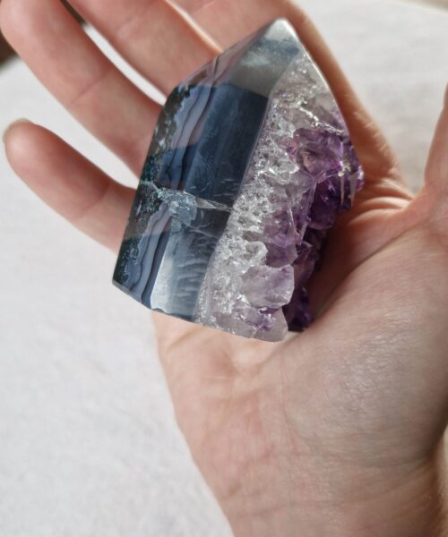 Premium Amethyst Quartz Purple Druzy Side Point 25 Crystal Tower 212g H6xW4.5xD5cm - Image 7