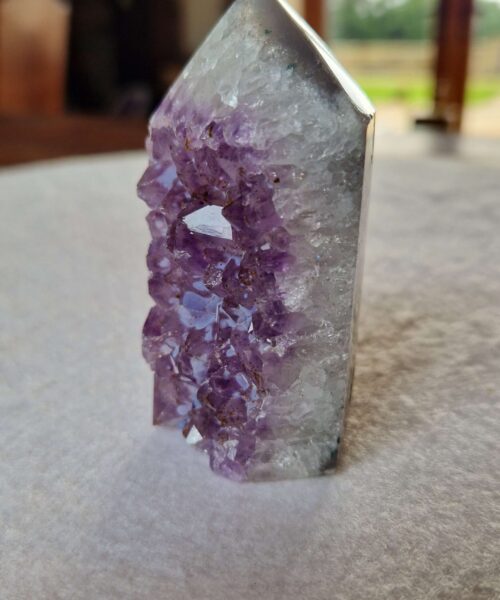 Premium Amethyst Quartz Purple Druzy Side Point 26 Crystal Tower 181g H7.5xW4.5xD3cm - Image 3