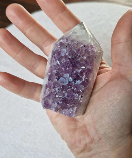 Premium Amethyst Quartz Purple Druzy Side Point 26 Crystal Tower 181g H7.5xW4.5xD3cm - Image 5