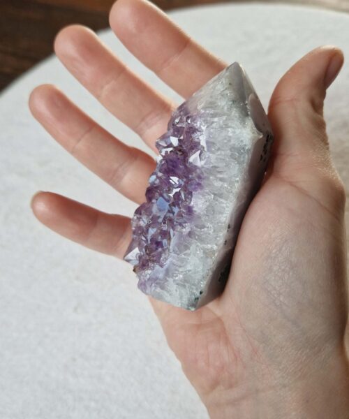 Premium Amethyst Quartz Purple Druzy Side Point 26 Crystal Tower 181g H7.5xW4.5xD3cm - Image 6
