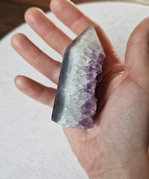 Premium Amethyst Quartz Purple Druzy Side Point 26 Crystal Tower 181g H7.5xW4.5xD3cm - Image 7