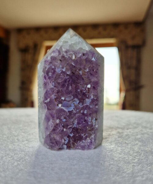 Premium Amethyst Quartz Purple Druzy Side Point 26 Crystal Tower 181g H7.5xW4.5xD3cm - Image 9