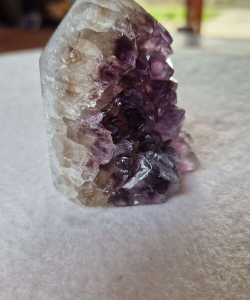 Alternative view of Premium Amethyst Quartz Purple Druzy Side Point 27 Crystal Tower 207g H6.5xW4xD5cm