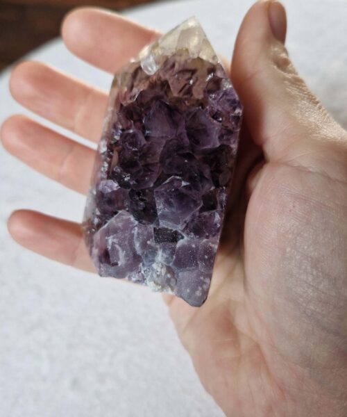 Premium Amethyst Quartz Purple Druzy Side Point 27 Crystal Tower 207g H6.5xW4xD5cm - Image 5