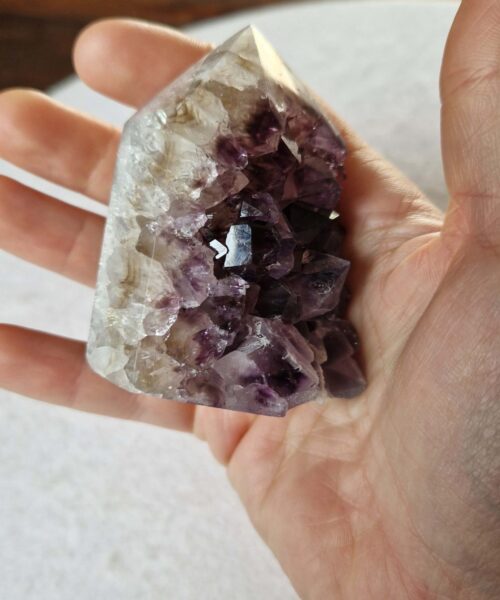 Premium Amethyst Quartz Purple Druzy Side Point 27 Crystal Tower 207g H6.5xW4xD5cm - Image 6
