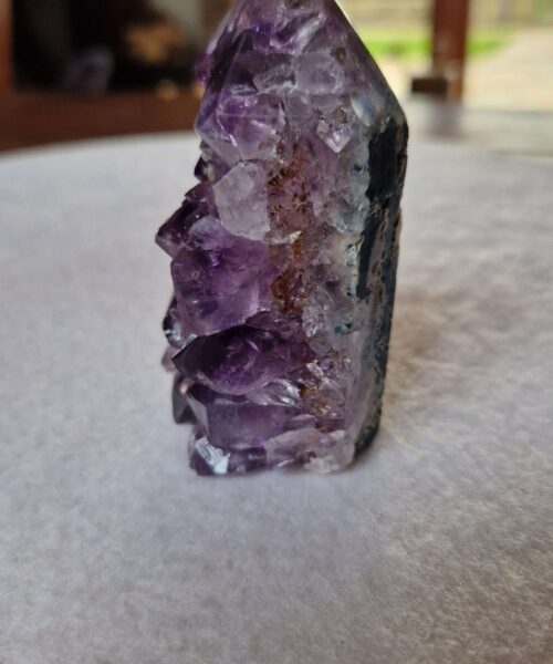 Premium Amethyst Quartz Purple Druzy Side Point 28 Crystal Tower 235g H8xW5xD4cm - Image 3