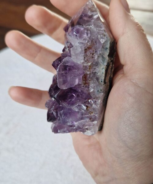 Premium Amethyst Quartz Purple Druzy Side Point 28 Crystal Tower 235g H8xW5xD4cm - Image 7