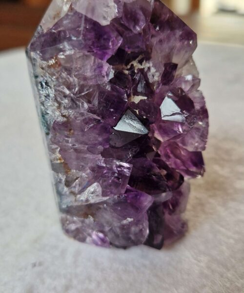 Premium Amethyst Quartz Purple Druzy Side Point 28 Crystal Tower 235g H8xW5xD4cm - Image 8