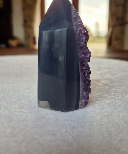 Premium Amethyst Quartz Purple Druzy Side Point 29 Crystal Tower 229g H7.5xW5xD4cm - Image 3